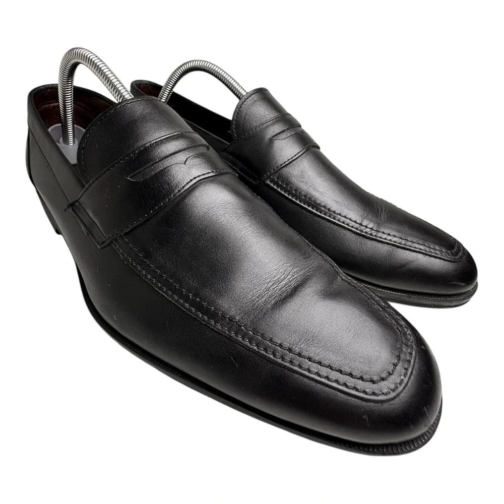 Allen Edmonds Georgetown Penny Loafers Black Leather Slip On Dress Shoes 10D USA